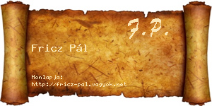 Fricz Pál névjegykártya